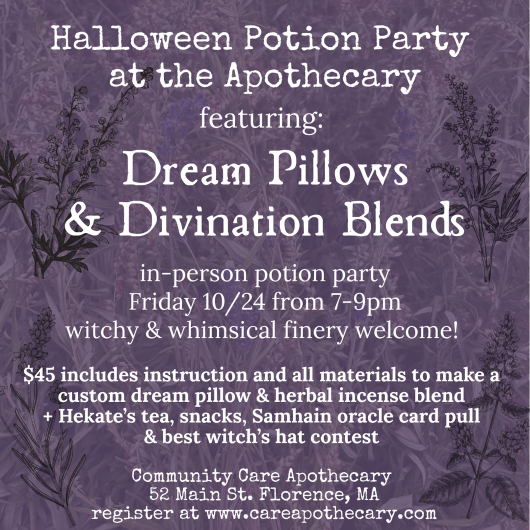 Halloween Potion Party: dream pillows & divination blends